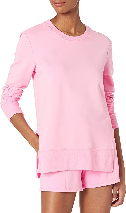 Daily Ritual Women's Long-Sleeve Crewneck Sweatshirt with Side Cutouts | Amazon (US)