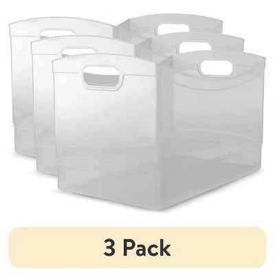 Racxily (3 pack) Utility Storage Organizer Bin, Clear, 5" x 15" | Target