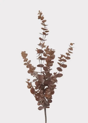 Tall Fake Eucalyptus Branch in Fall Brown Hue - 36" | Afloral