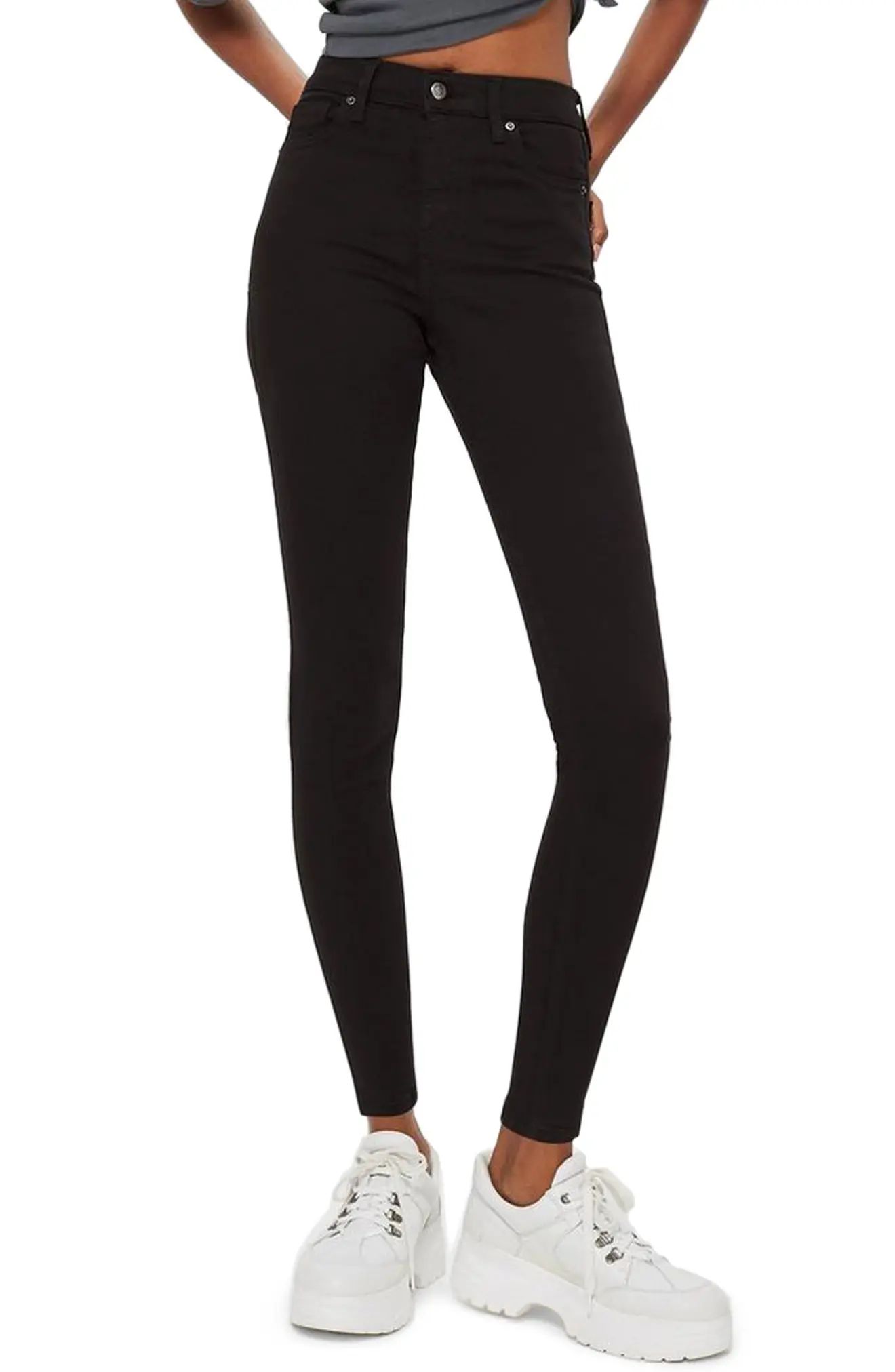 Women's Topshop Jamie Black Jeans, Size 25W x 32L (fits like 24W) - Black | Nordstrom