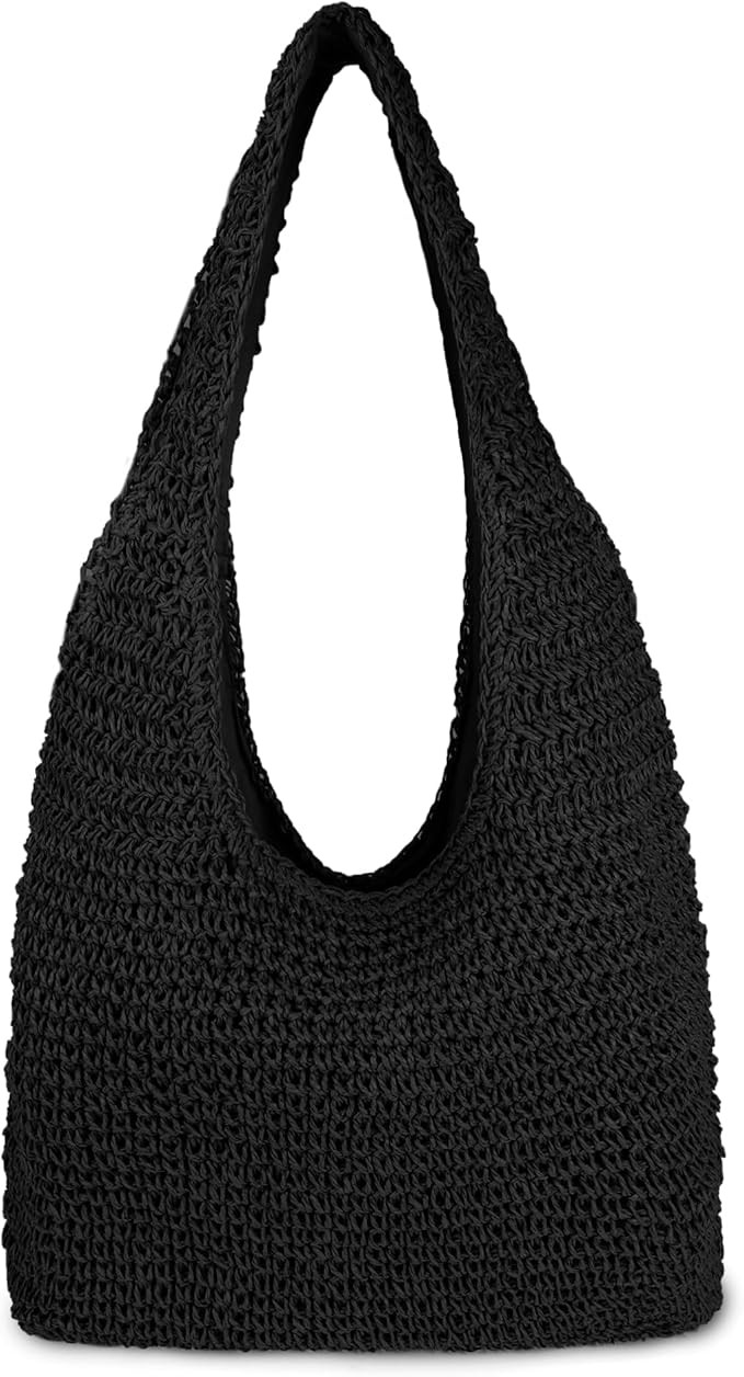 Women Large Straw Beach Bag Handmade Woven Shoulder Bags Hobo Tote Handbag Purse for Summer | Amazon (US)