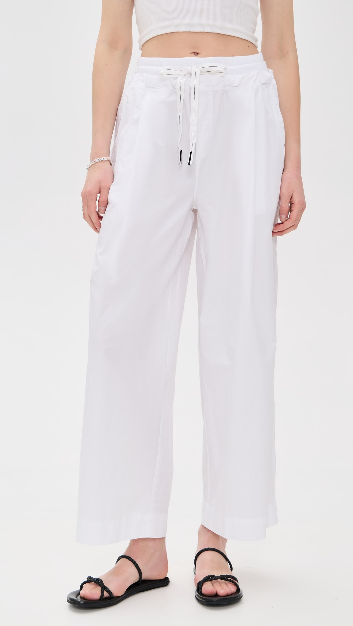 Fine Poplin Ribbed Waist Drawstring Pants | Shopbop