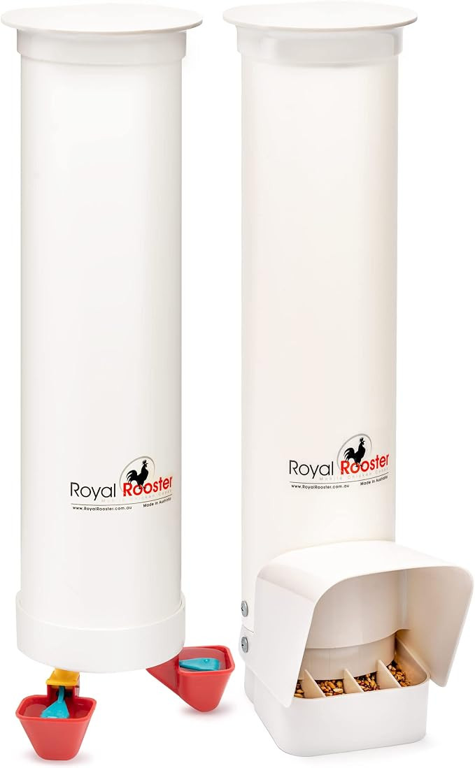 Royal Rooster Chicken Feeder and Waterer Set - Includes 1 Gallon Waterer with 2 Cups and 7lb Feed... | Amazon (US)