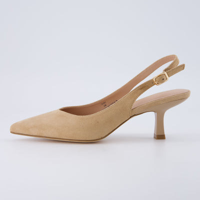 Cushionaire Saby Slingback Kitten Heels - Microsuede Black / Medium / 6 | Shop.com