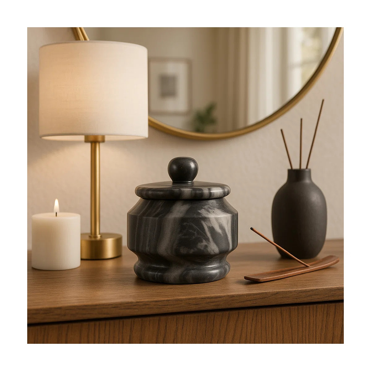 Decorative Carved Marble Jar For Home Decor - Versatile Jar For Flowers, Storage, And Table Accen... | Wayfair North America