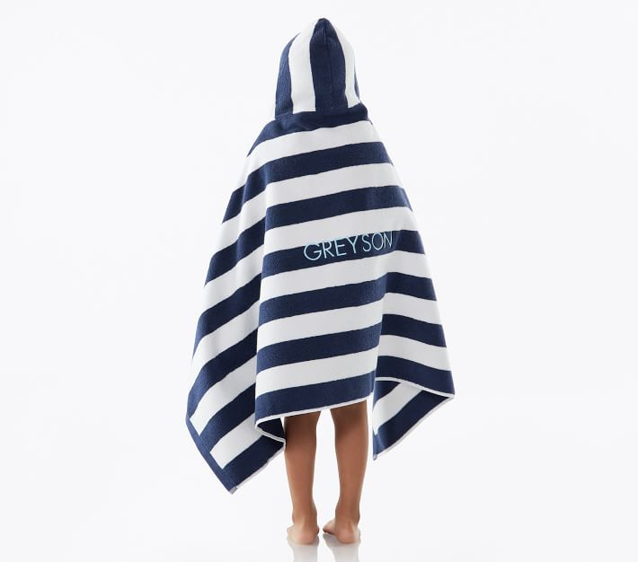 Rugby Stripe Kid Hooded Towels | Pottery Barn Kids