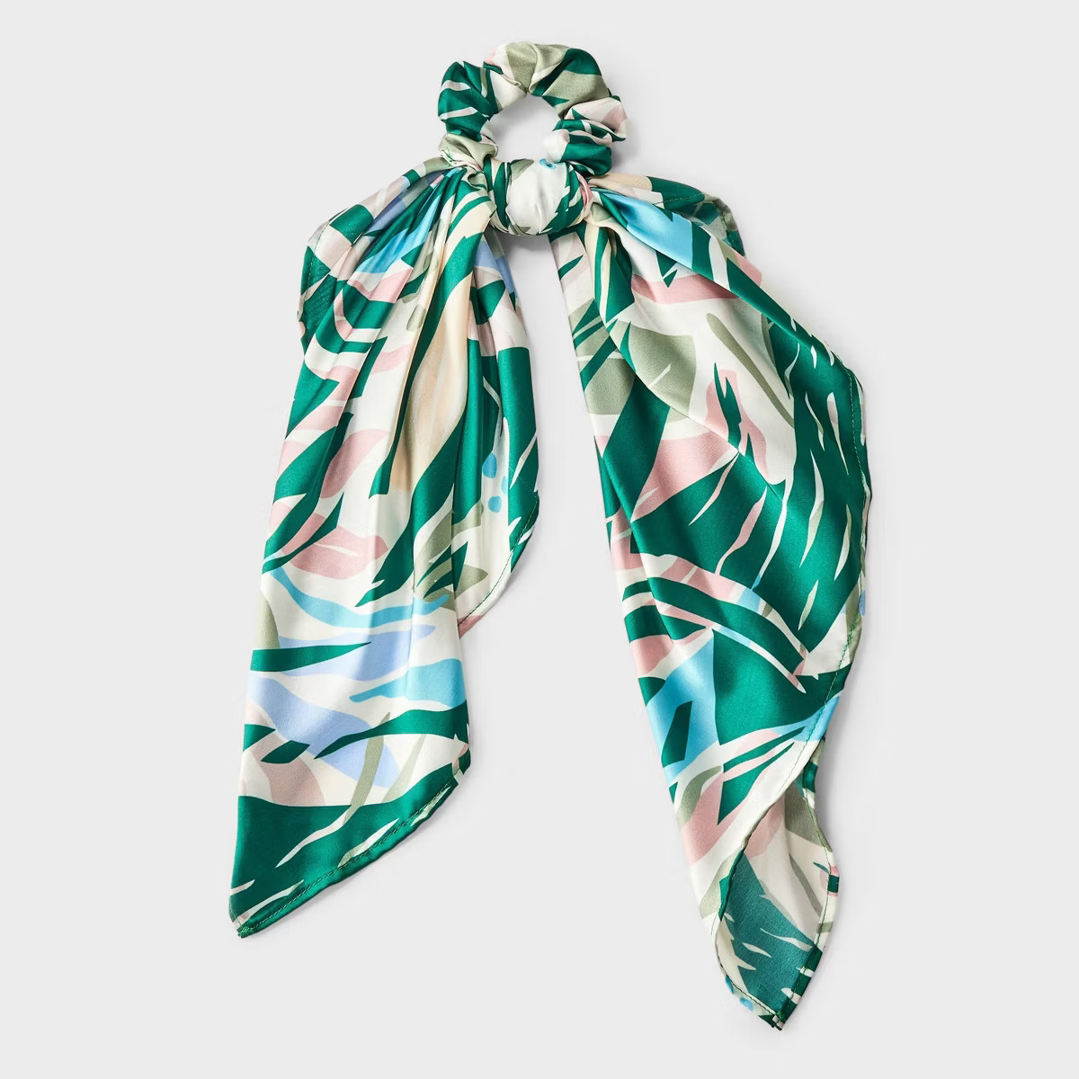 Abstract Satin Bow Hair Twister with Tails - A New Day™ Dark Green/Blue | Target