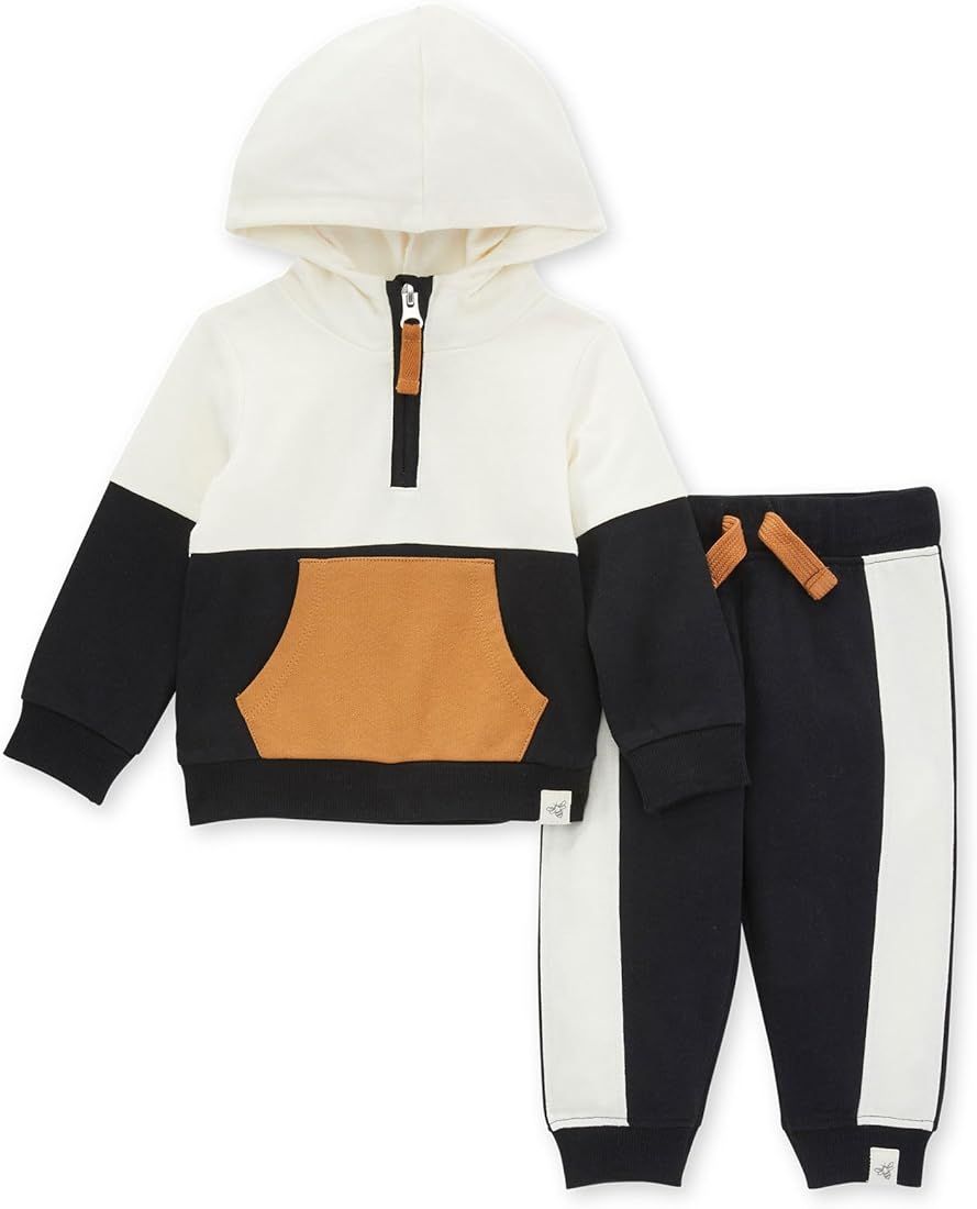 Burt's Bees Baby Baby Boys Color Blocked Hoodie and Pant Set | Amazon (US)