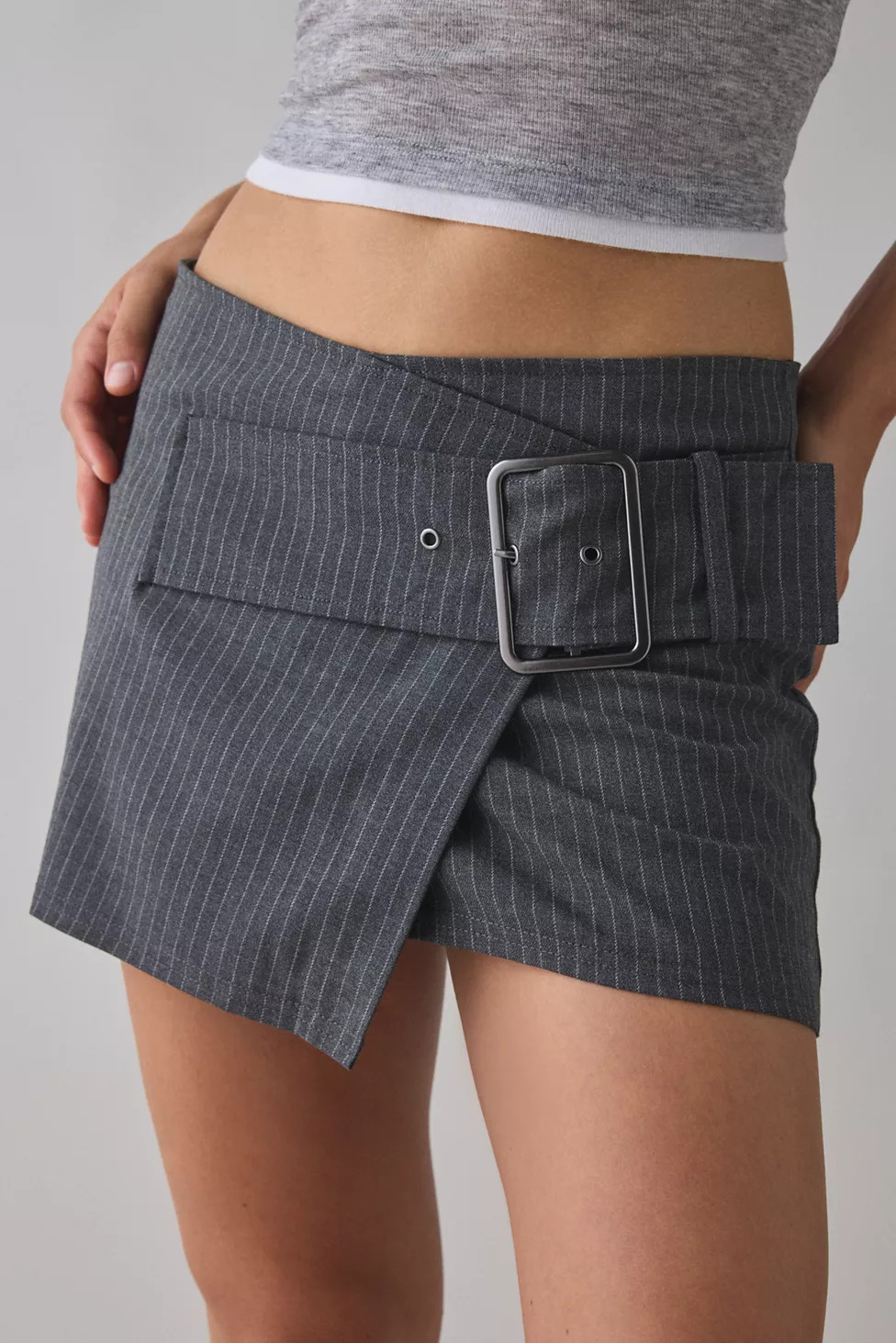 Kimchi Blue Girls Night Low-Rise Belted Wrap Micro Mini Skort | Urban Outfitters (US and RoW)