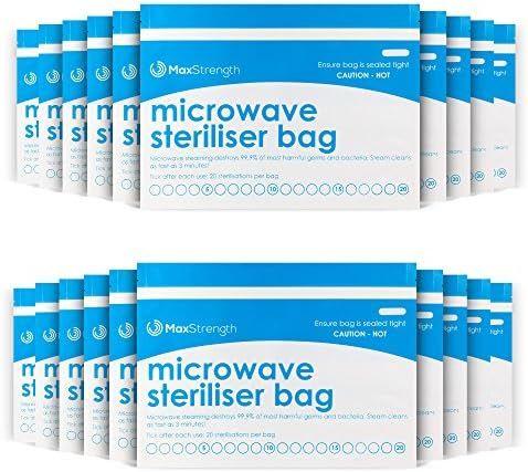 Premium Microwave Sterilizer Bags (10pcs) by Max Strength, Large & Durable Steam Bags for Baby Bo... | Amazon (US)