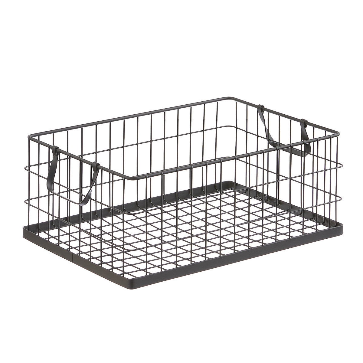 Large Stacking Wire Basket Black | The Container Store