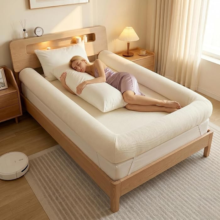 Bordered Bed Sheet, Non-Slip Fitted Sheet with Raised Edge, Deep Pocket Bedding with Padded Borde... | Amazon (US)