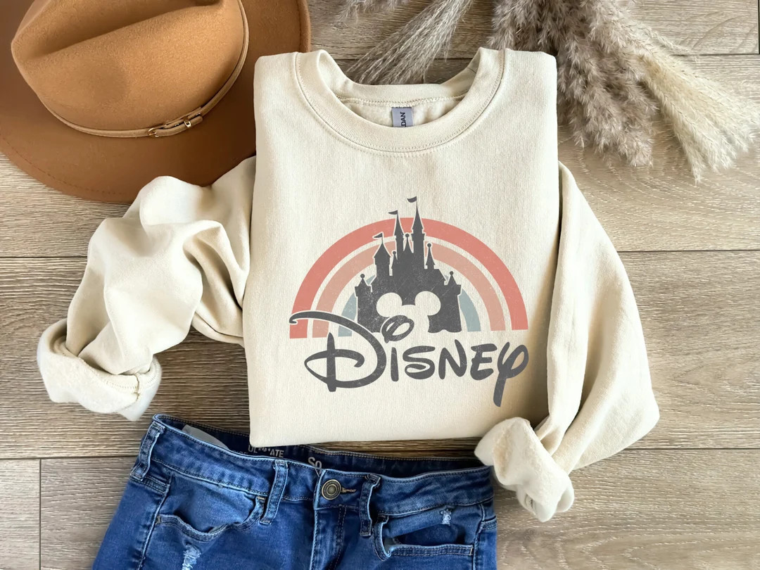 Disney Castle Rainbow Sweatshirt, Hoodies, Disneyland Trip Family Matching T-shirt, CPSIA Safety ... | Etsy (US)