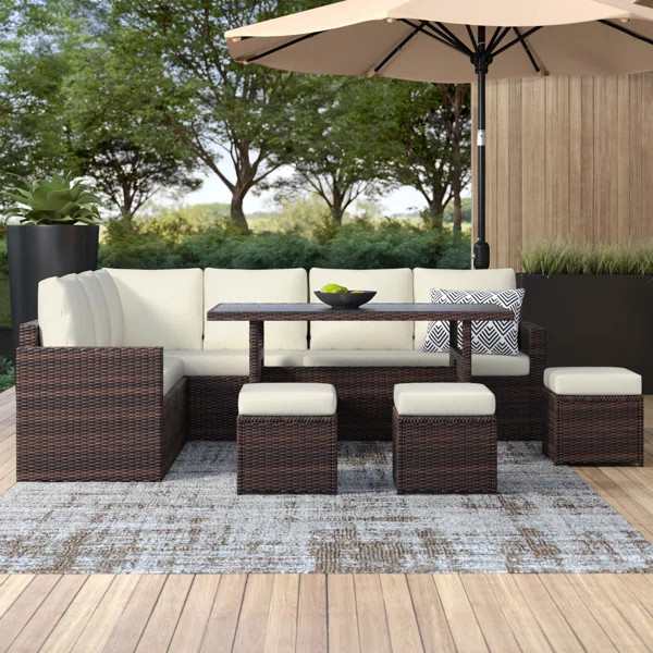 Cueva Wicker/Rattan 9 - Person Seating Group with Cushions | Wayfair North America