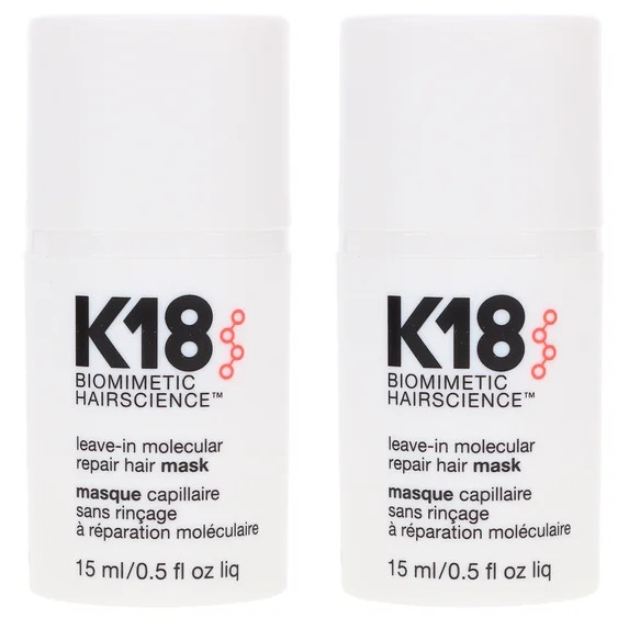 K18 Leave-In Molecular Repair Hair Mask 0.5 oz 2 Pack | Walmart (US)
