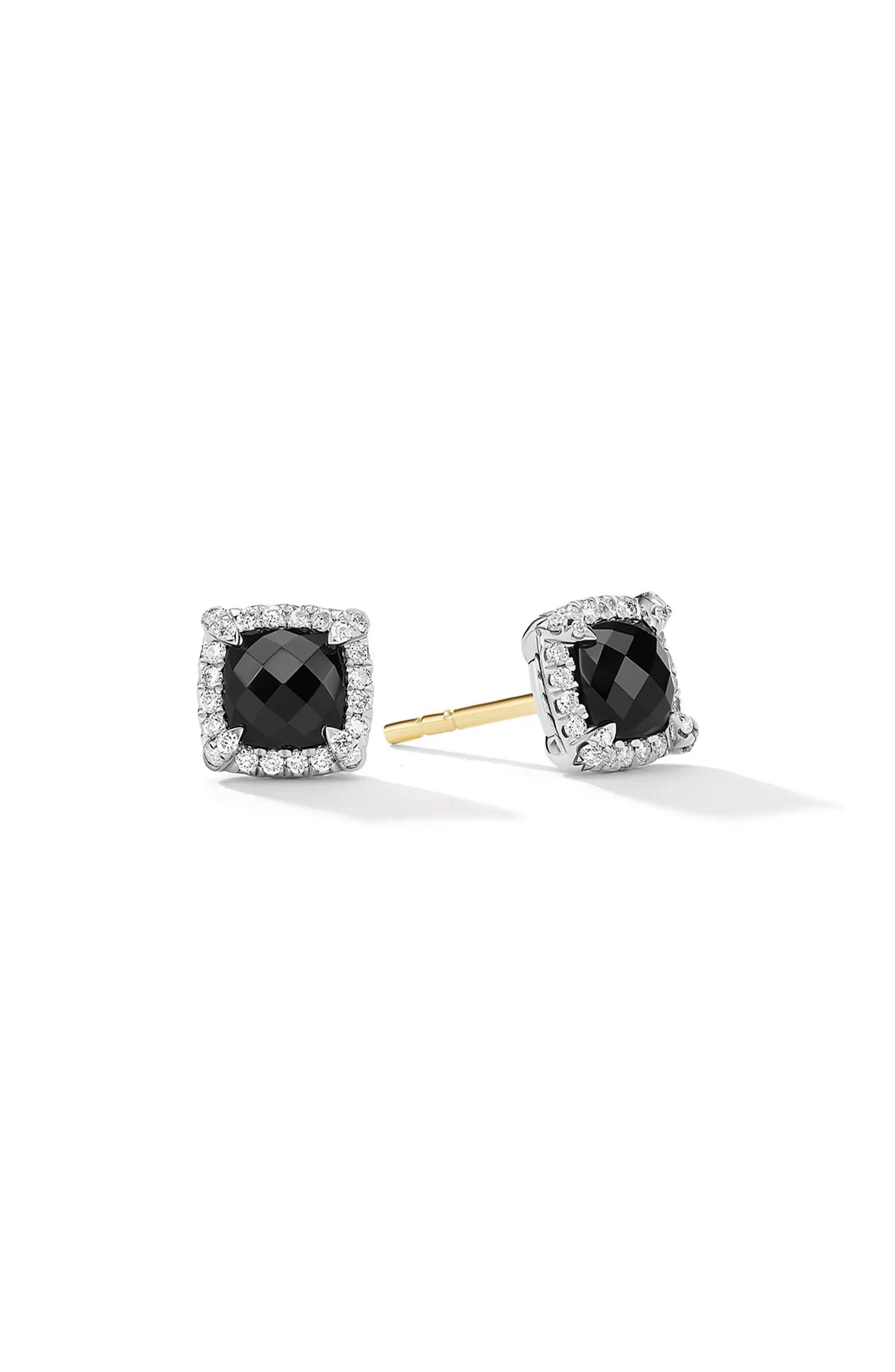 Petite Chatelaine® Pavé Bezel Stud Earrings with Semiprecious Stone and Diamonds | Nordstrom