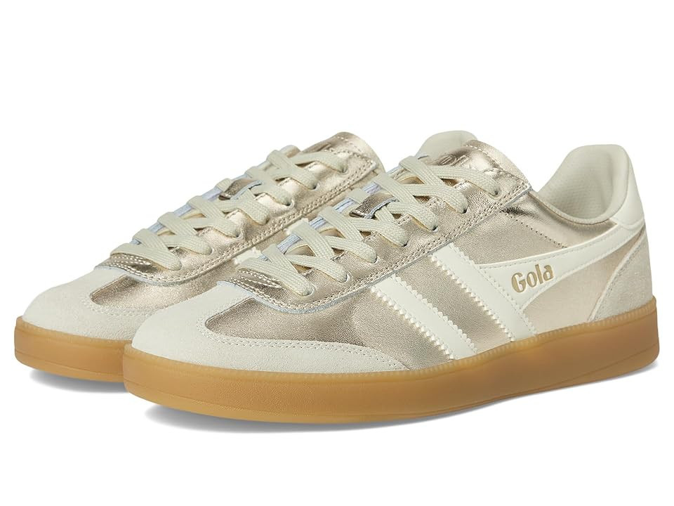 Gola Viper Metallic Women's Shoes Gold/Off White/Gum : 6.5 B - Medium, Leather | Zappos