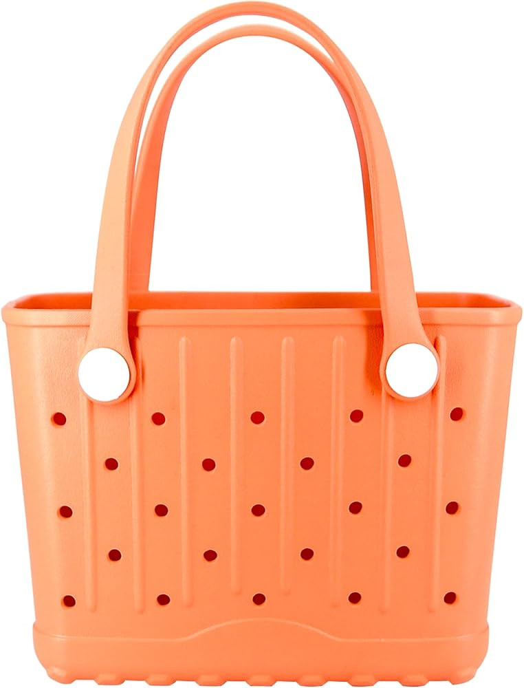 Rubber Tote Bag Small Beach Bag Waterproof Travel Bags Washable Tote Portable Handbag for Sports ... | Amazon (US)
