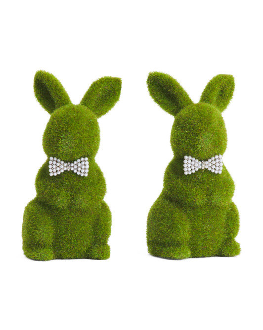 2pk 7in Faux Moss Bunnies | TJ Maxx