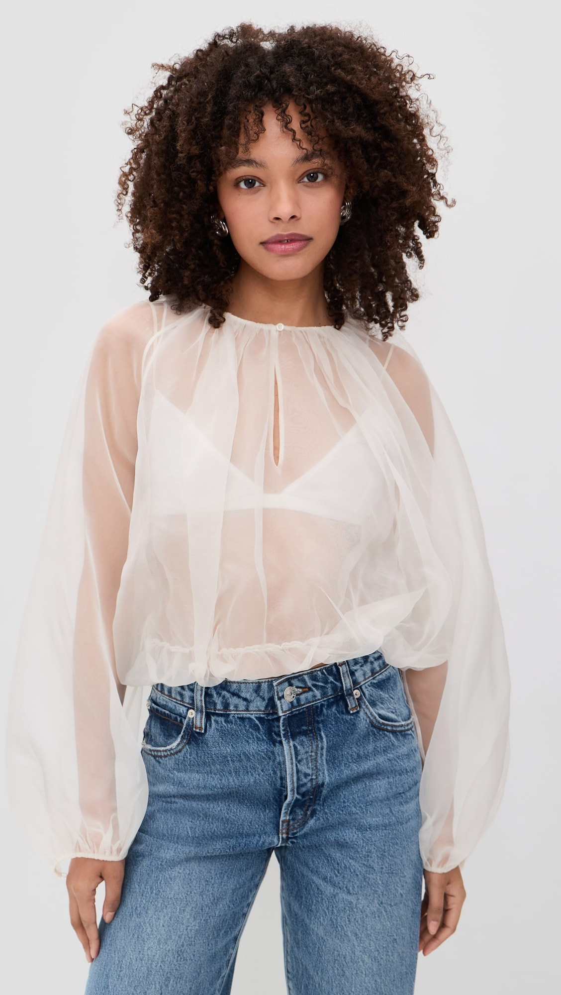 The Sheer Balloon Blouse | Shopbop