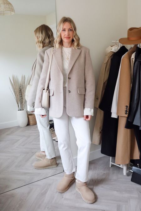 Ugg ultra mini autumn outfit 

• Wool blazer - & Other Stories
• White jeans - Agolde 
• Cable knit jumper - H&M
• Ugg Boots - Farfetch *get 10% off your order until Oct 31st with code: CHARLOTTEFF

#uggboots #blazer #neutrals #cosy 

#LTKSeasonal #LTKstyletip #LTKshoecrush