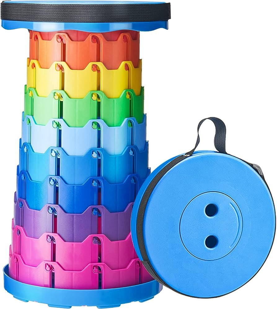 Doseno Upgraded Foldable Stool with Load Capacity 550lbs,Portable Collapsible Stool Retractable S... | Amazon (US)