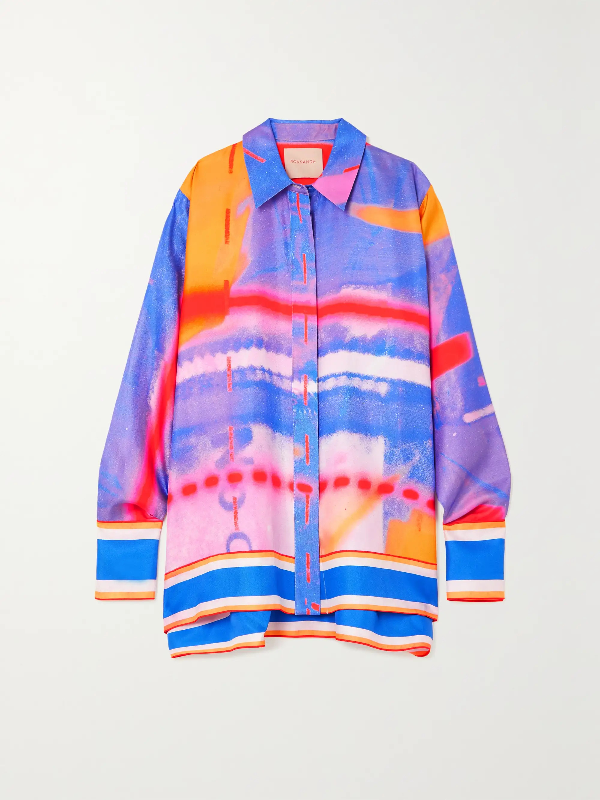 Ecata oversized printed silk-twill shirt | NET-A-PORTER (US)