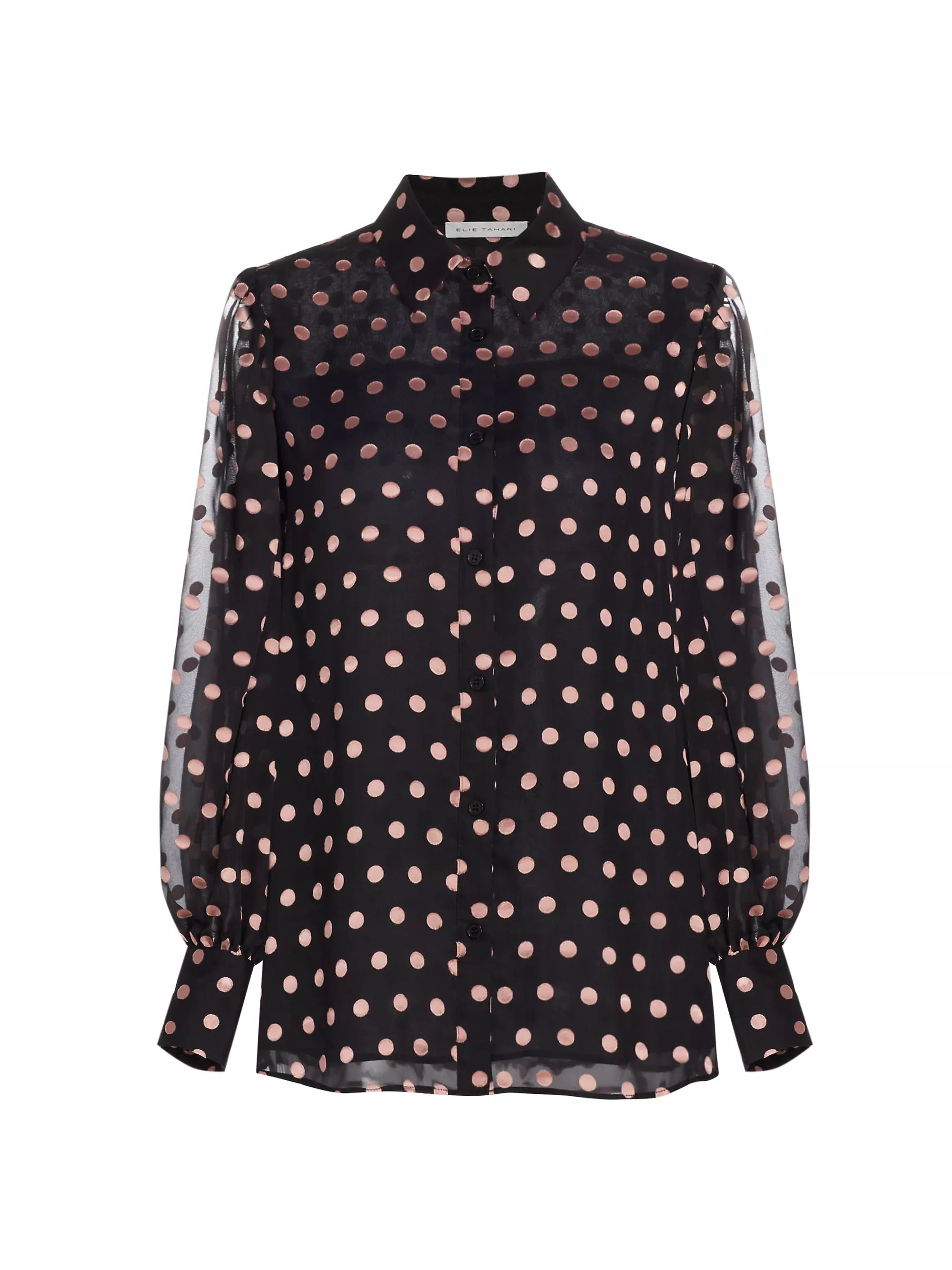 The Marie Burnout Polka Dot Silk-Blend Blouse | Saks Fifth Avenue