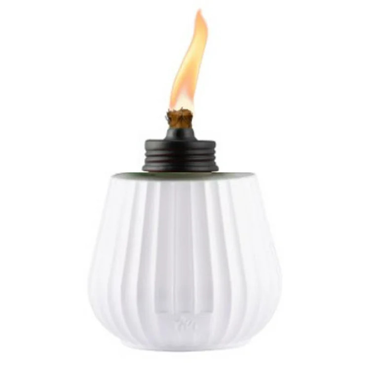 TIKI Brand 5.5 Inch  Tall Tabletop Torch Fluted Glass White | Walmart (US)