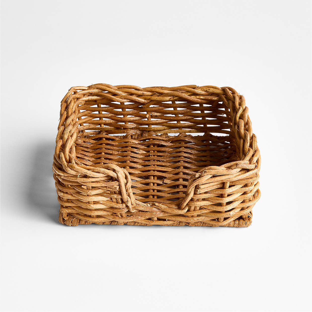 Alford Square Woven Rattan Napkin Holder | Crate & Barrel | Crate & Barrel