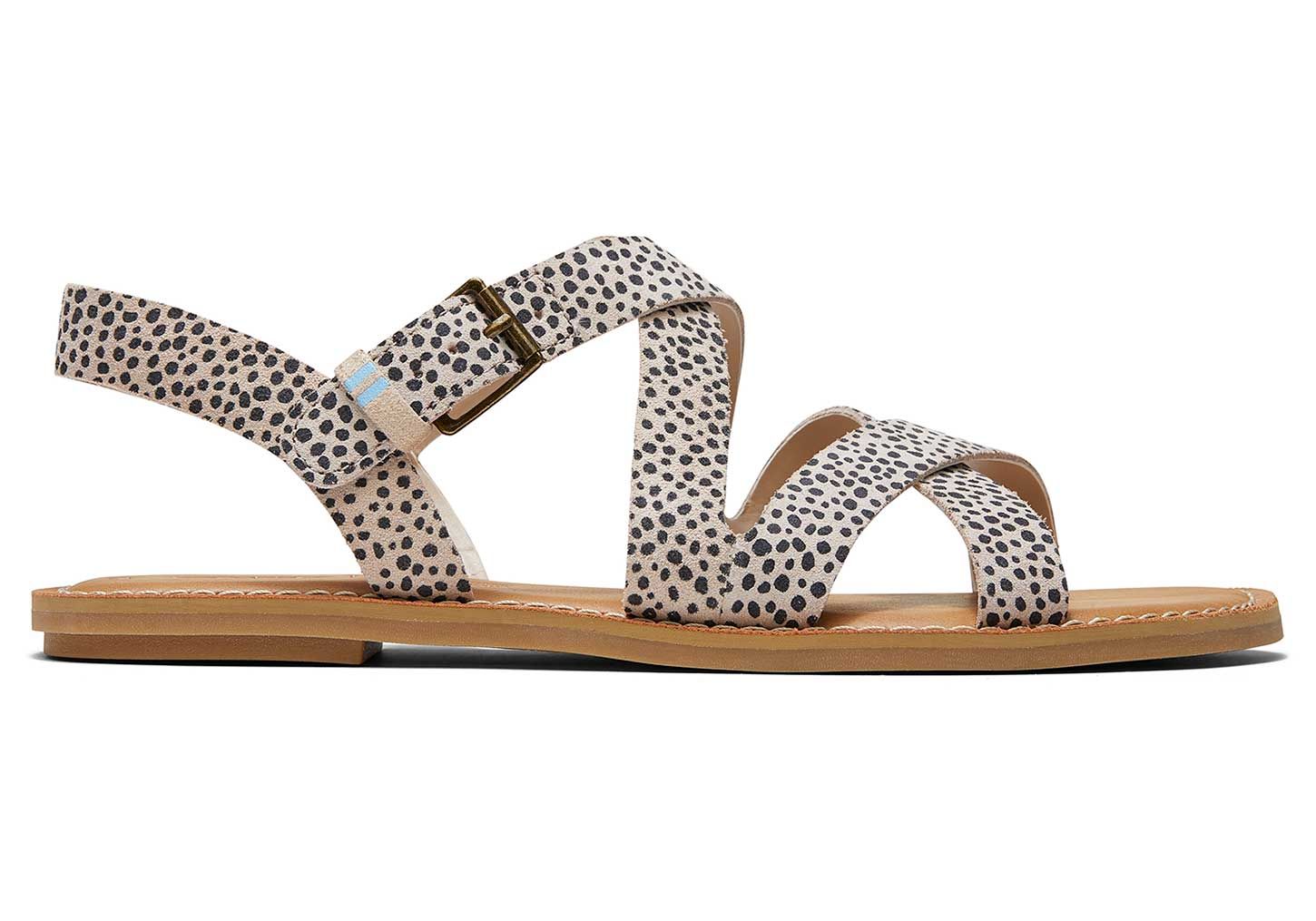 Tan Cheetah Sicily Strappy Flat Womens Sandal | TOMS | TOMS (US)