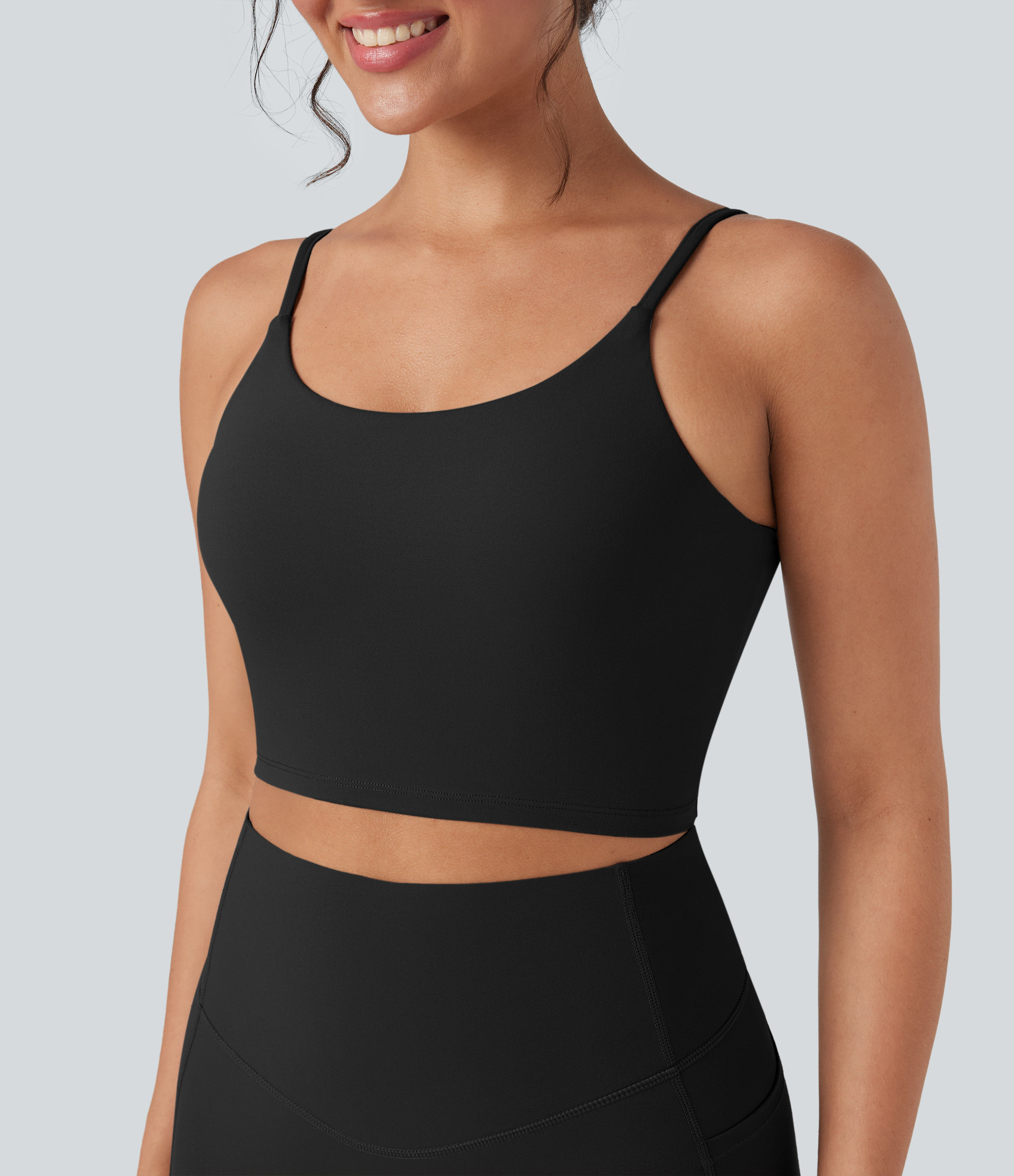 Halara Halara UltraSculpt™ Cropped Yoga Tank Top Tank Top - Black - L golf tops halter top tunic tops sleeveless tops backless top | HALARA