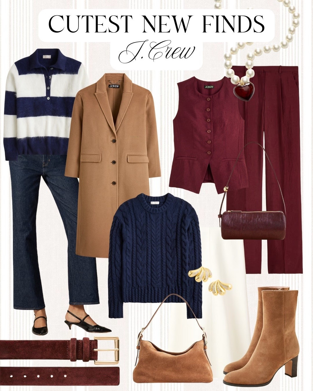 New arrivals from J.Crew! They have the best selection for fall right now! Loving this berry color and any combo of blue and brown!🤎

@JCrew #ad #injcrew