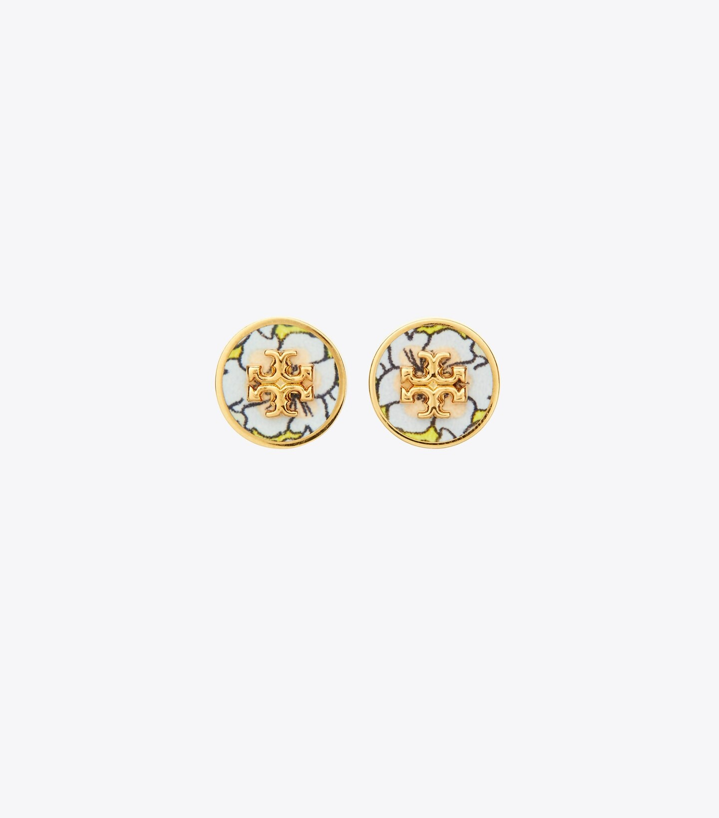 KIRA ENAMEL PRINTED CIRCLE-STUD EARRING | Tory Burch (US)
