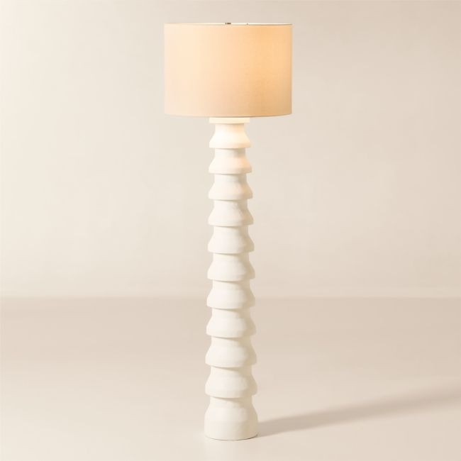 Sequence White Plaster Floor Lamp | CB2