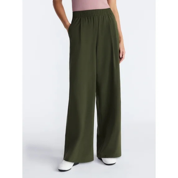 Avia Women's and Women's Plus FeatherStretch Woven Wide Leg Pants, 30'' Inseam, Sizes XS-4X | Walmart (US)