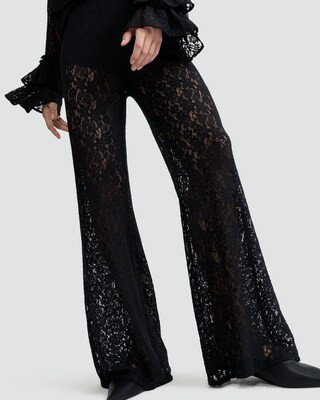 F&F Lace Flared Trousers in Black | Tesco F&F