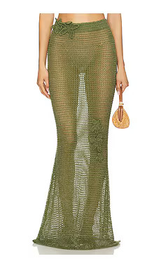 Bananhot Yoko Skirt in Knitted Jungle Green from Revolve.com | Revolve Clothing (Global)
