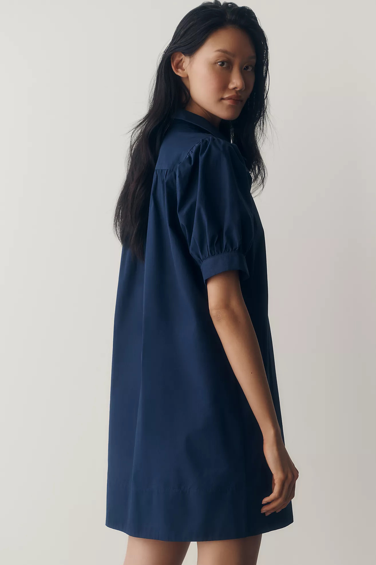 Maeve Cotton Puff-Sleeve Shirtdress | Anthropologie (US)