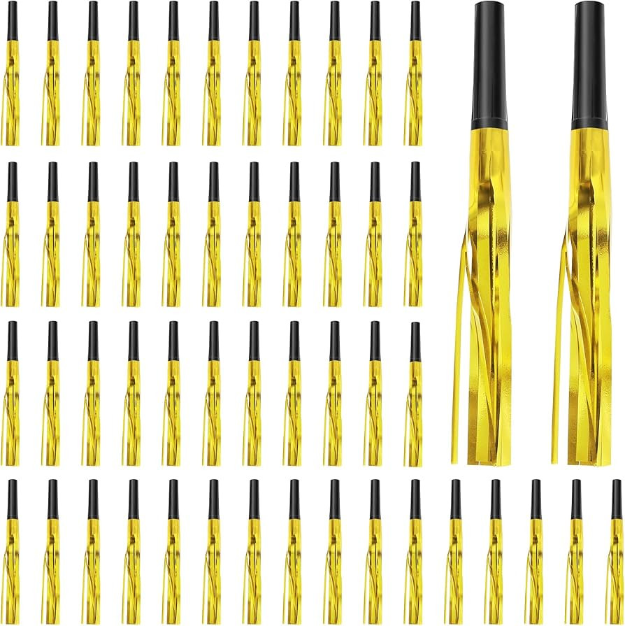 50Pcs New Years Noise Makers, Gold Party Blowers, Happy New Year Party Favors Metallic Fringed Pa... | Amazon (US)