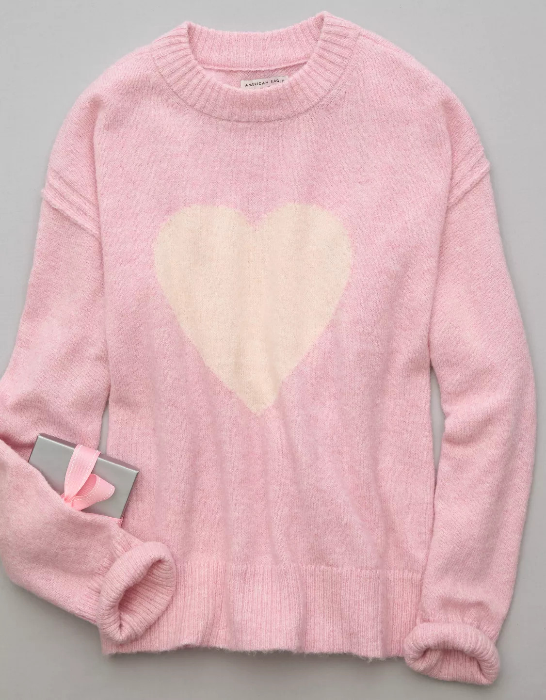AE Whoa So Soft Heart Crew Neck Sweater | American Eagle Outfitters (US & CA)