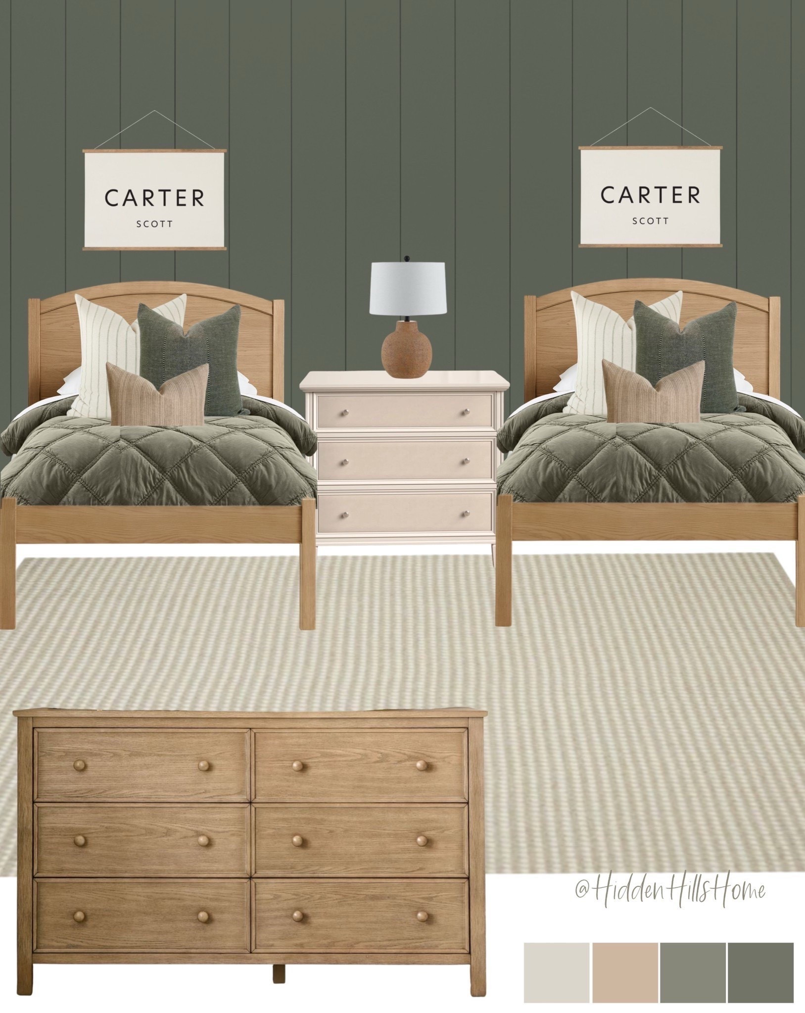 Boys bedroom decor, boys room decor mood board, kids bedroom decor ideas, boys bedroom design Inspo, green and brown boys bedroom #boysbedroom 

Wall color is SW Rosemary 



#LTKSaleAlert #LTKKids #LTKHome