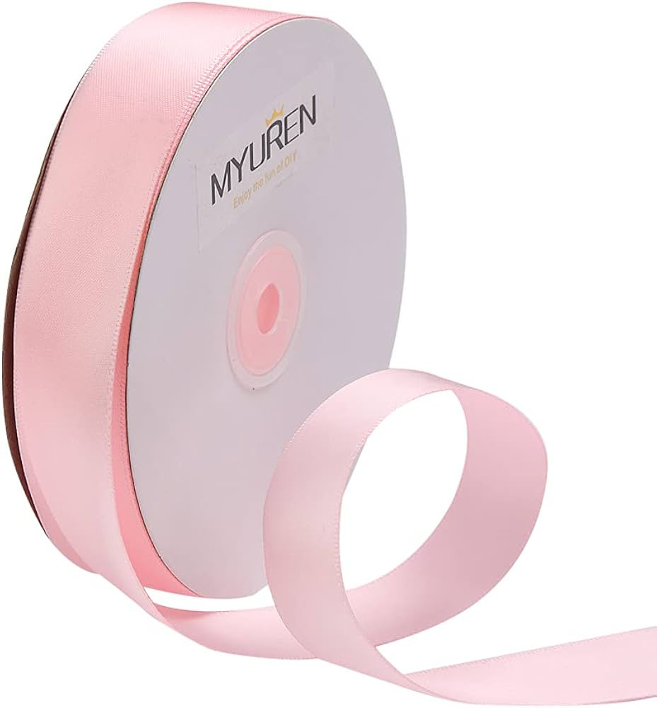 1 Inch x 50 Yards Pink Satin Ribbon Double Face Solid Satin Ribbon for Gift Wrapping, Wedding, Pa... | Amazon (CA)
