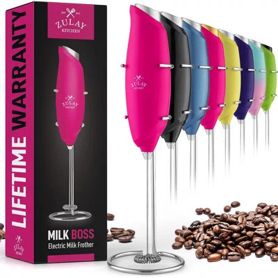 Zulay Kitchen One-Touch Milk Frother for Coffee Easy-Use Handheld Frother | Wayfair North America