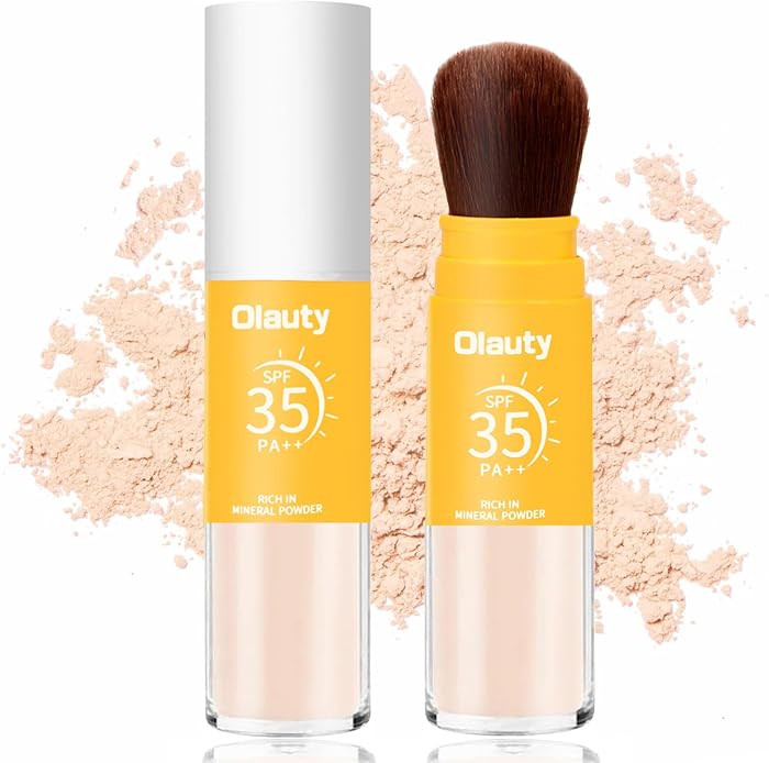 Mineral Powder Sunscreen for Face & Scalp, SPF 35 Brush on Sunscreen Setting Powder, Matte Oil Co... | Amazon (US)