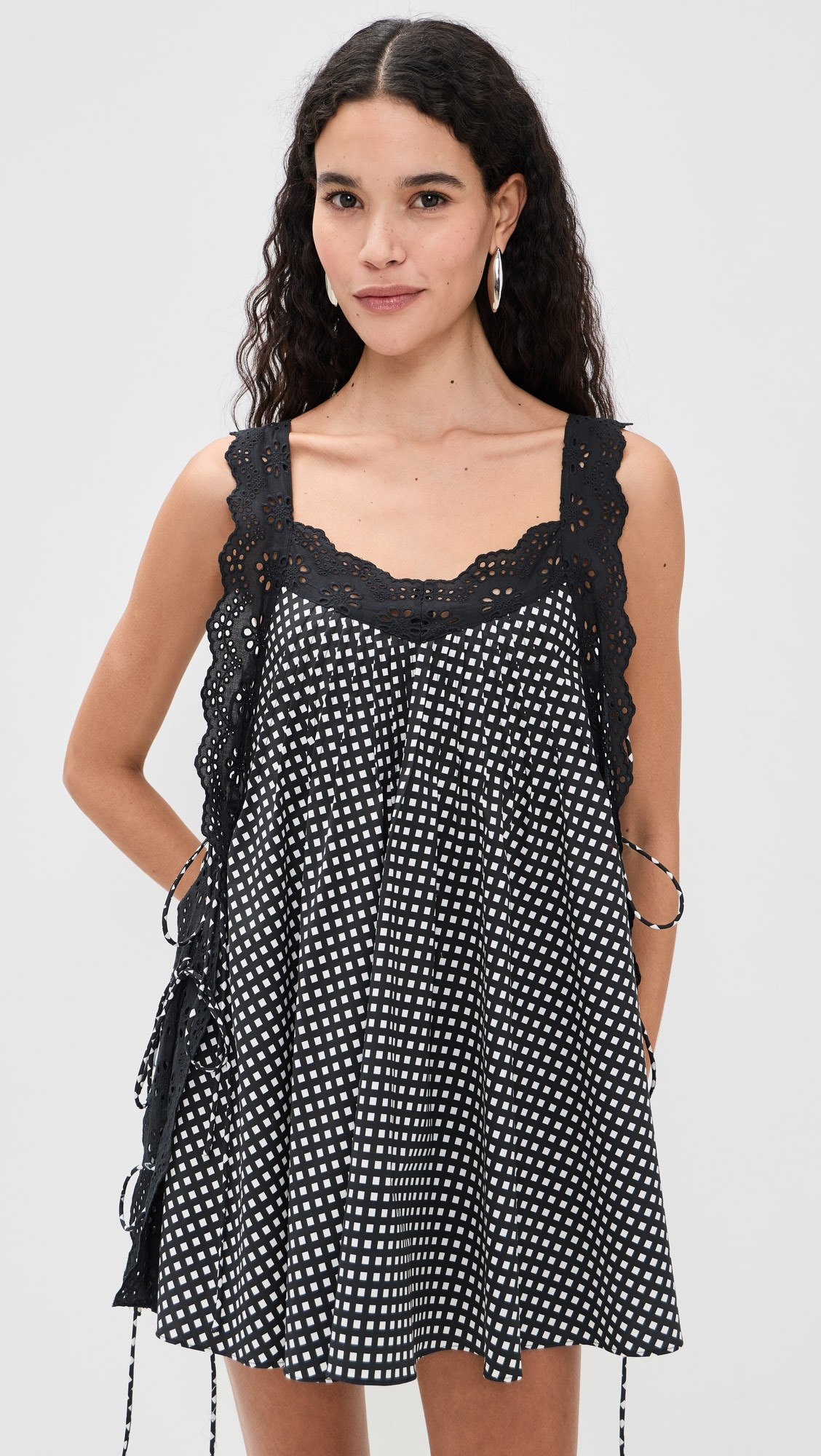 Lucilla Eyelet Trimmed Open Back Mini Dress | Shopbop