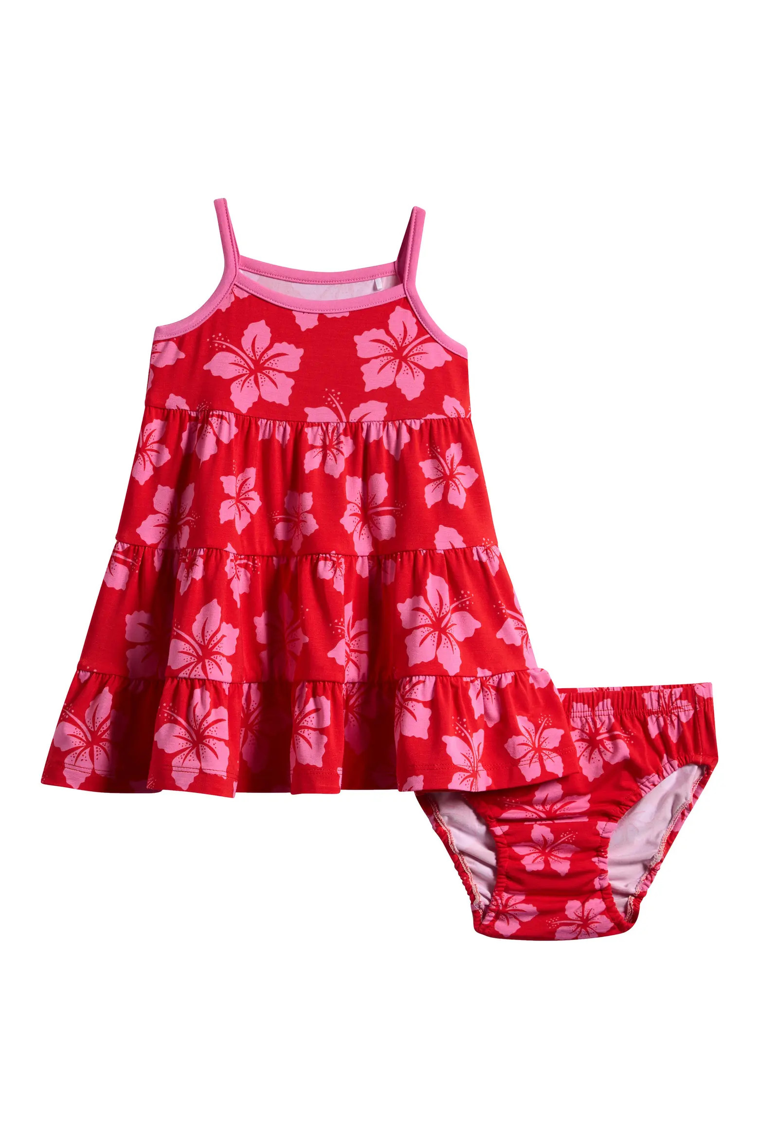 Coco Moon Hibiscus Punch Tiered Dress & Bloomers Set (Women) | Nordstrom | Nordstrom