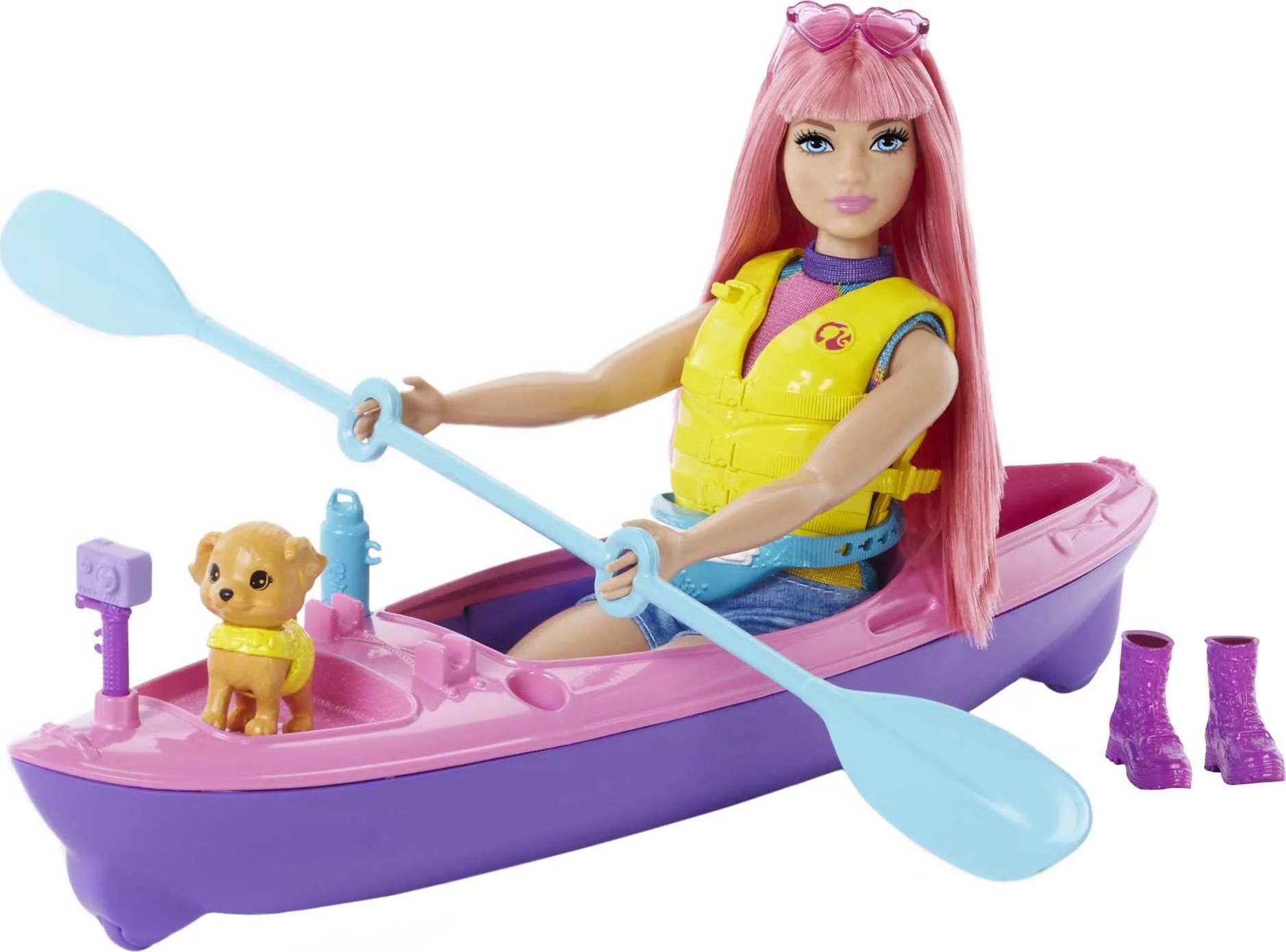 Barbie It Takes Two Daisy Doll & Kayak Set, Curvy Doll with Pink Hair, Puppy & Themed Accessories... | Walmart (US)