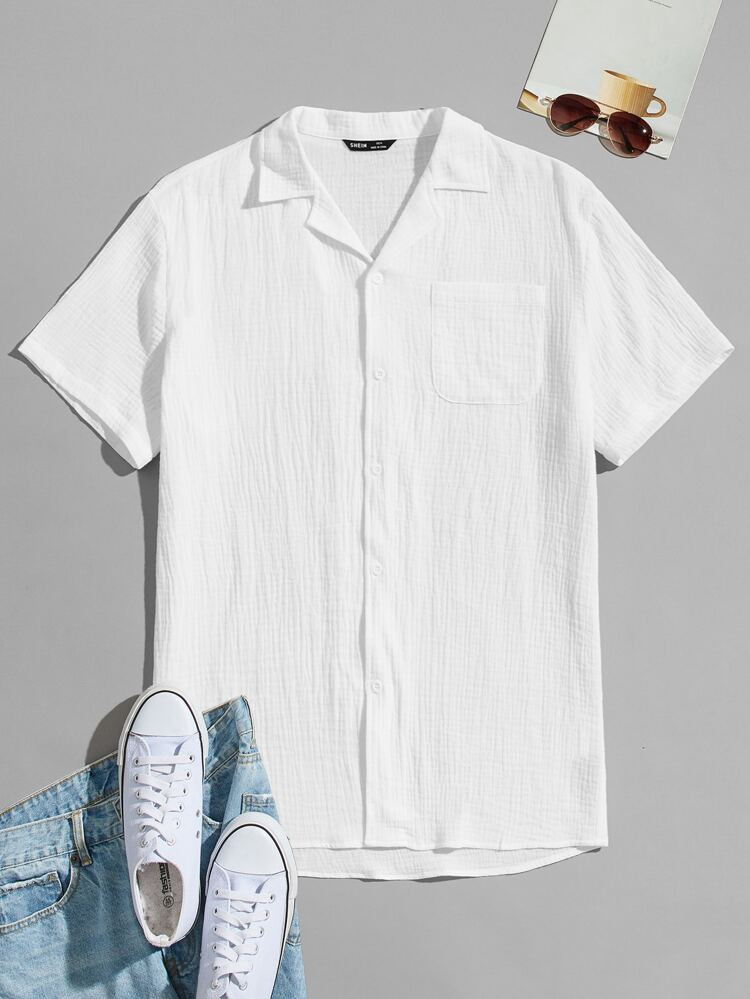 SHEIN Men Patch Pocket Shirt | SHEIN