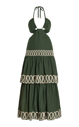 Keava Cutout Linen-Blend Midi Dress | Moda Operandi (Global)